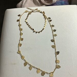 gold heart layered necklace
